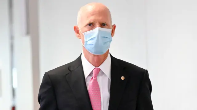 Rick Scott attends a luncheon on Capitol Hill in Washington, 14 May 2020