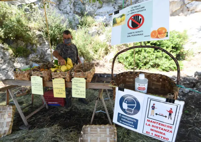 Italian fruit seller in Italy