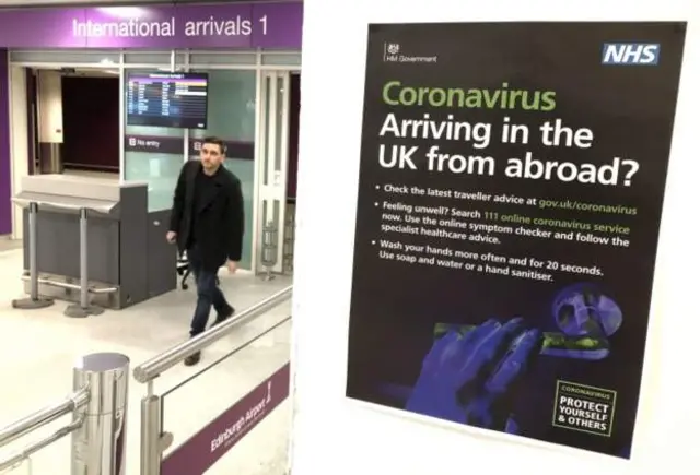 A man arriving at an airport