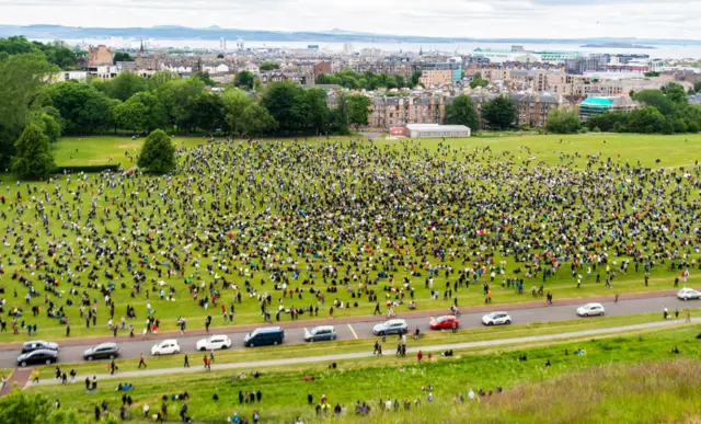 Black Lives Matter protest at Holyrood Park