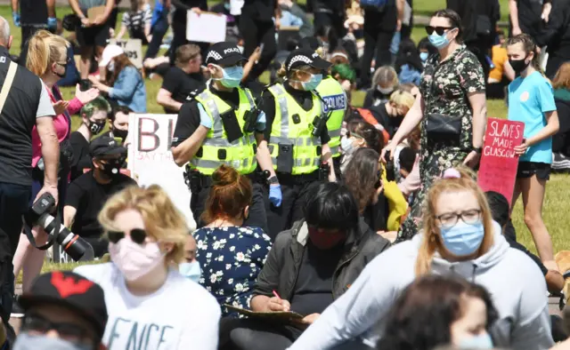 Black Lives Matter protest at Glasgow Green