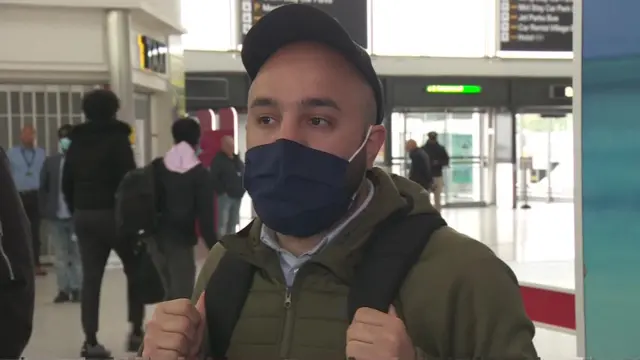 Passenger arriving at Stansted Airport