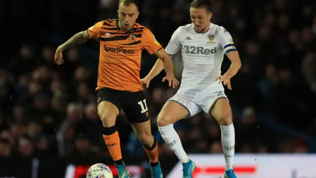 Hull City's Kamil Grosicki and Leeds United's Luke Ayling