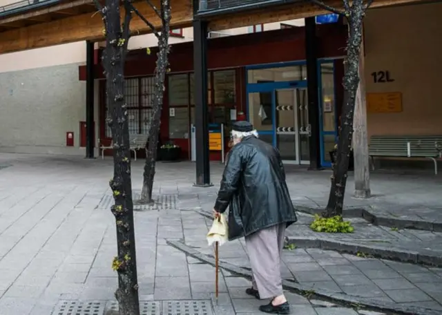 Older man walking