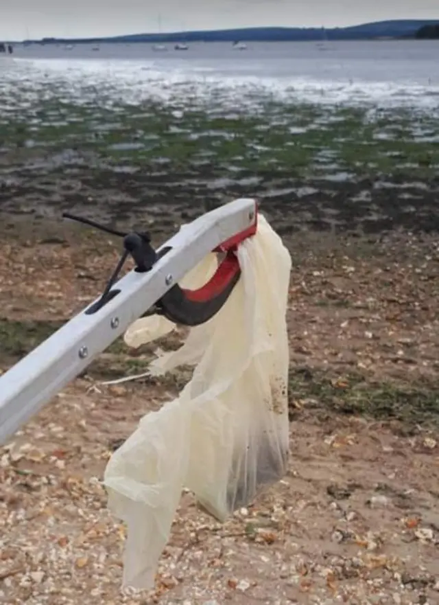 Litter found at the beach in Dorset