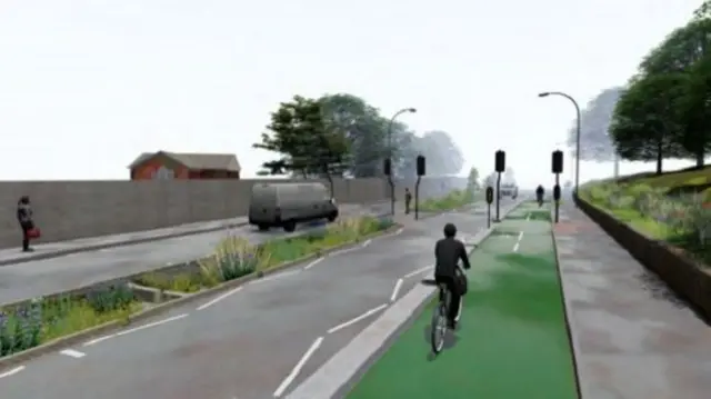 Artist's Impression of new cycle lane