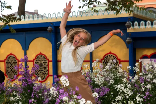 A child jumping