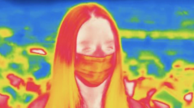 Thermal image of a woman