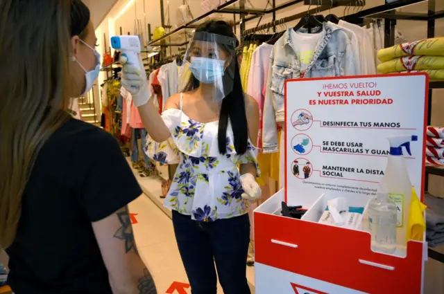 Shoppers in the Spanish city of Madrid