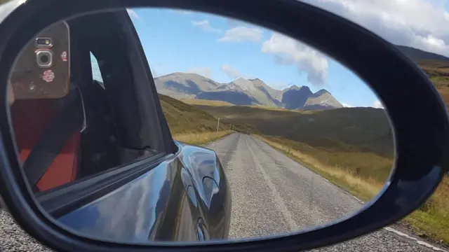 View from car on rural road