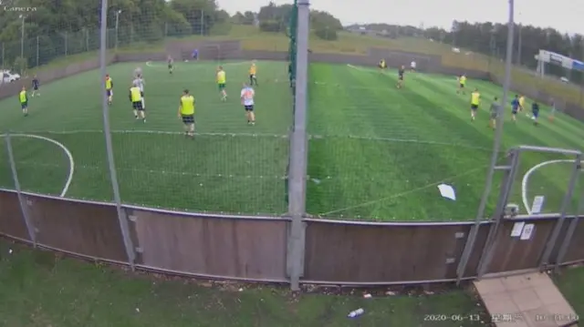 CCTV footage shows players taking part in full-contact games