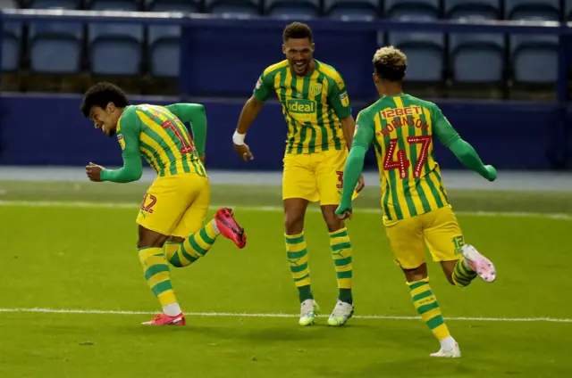 West Brom celebrate Matheus Pereira's goal