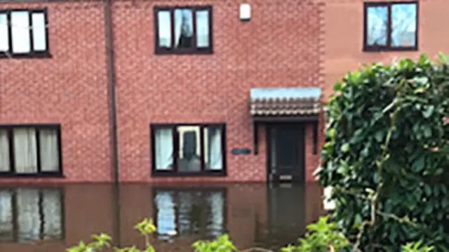 Flooded house