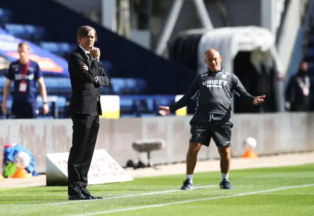 Derby boss Phillip Cocu and Preston's Alex Neil