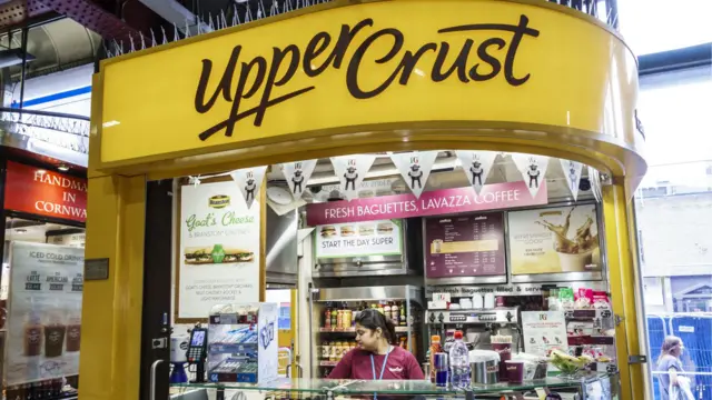 An Upper Crust sandwich shop kiosk at London's Waterloo Station.