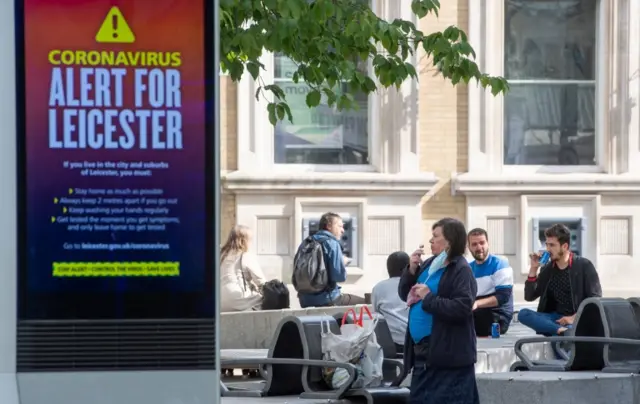 An NHS public safety message in Leicester