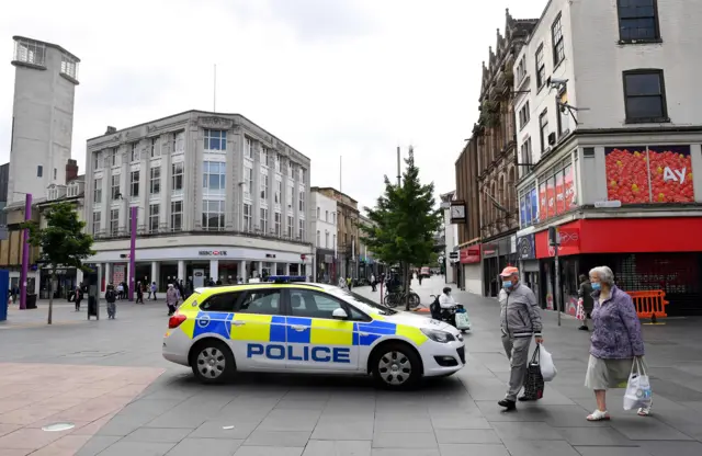 Car in Leicester city centre