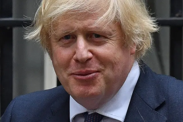 Boris Johnson leaving Downing Street for Prime Minister's Questions