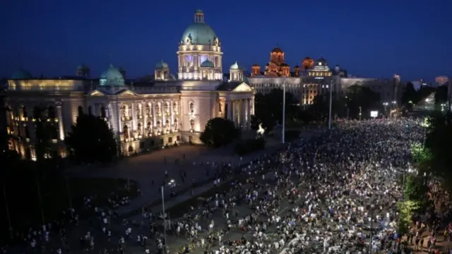 Protesters in Belgrade