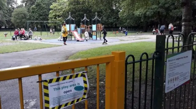 A playground at Longford Park in Stretford, Trafford