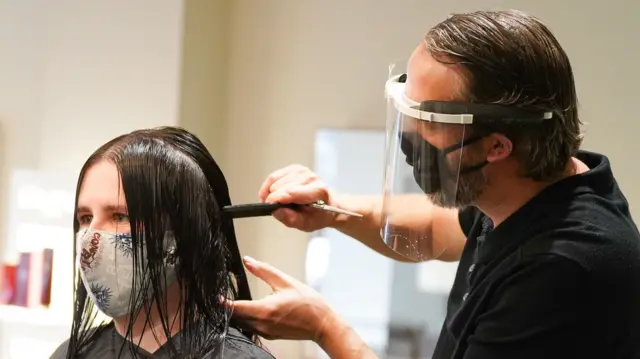 Hairdressers have been operating in England since 4 July