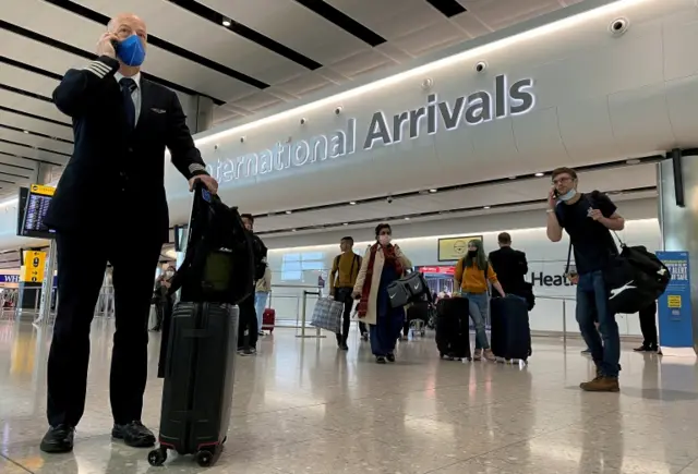 International arrivals at Heathrow airport