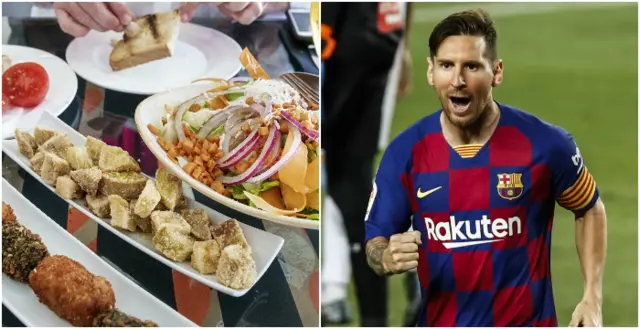 Tapas food and Lionel Messi