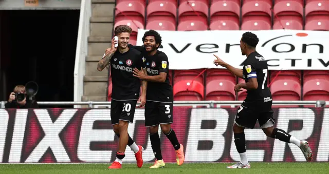 Jamie Paterson celebrates his goal