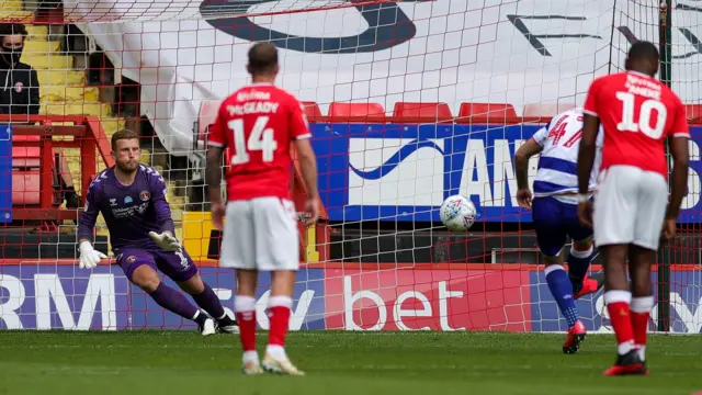 George Puscas scores a penalty