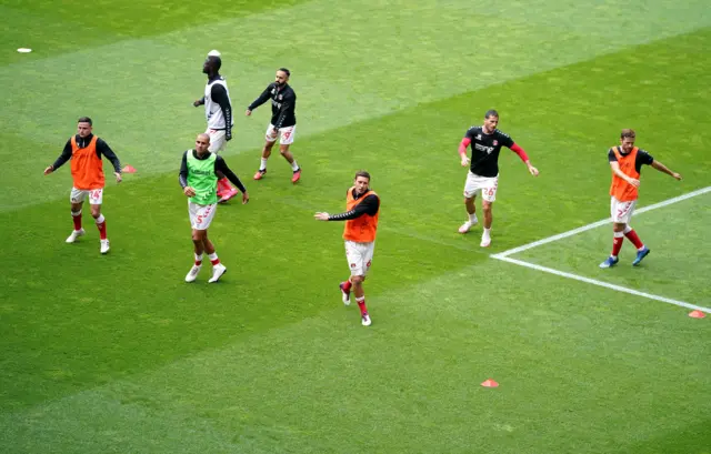 Charlton warm up