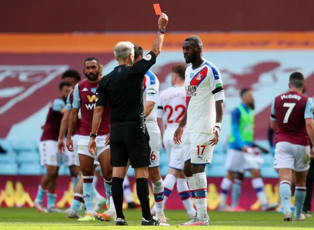 Benteke red card