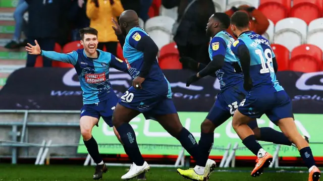 Wycombe celebrate a goal