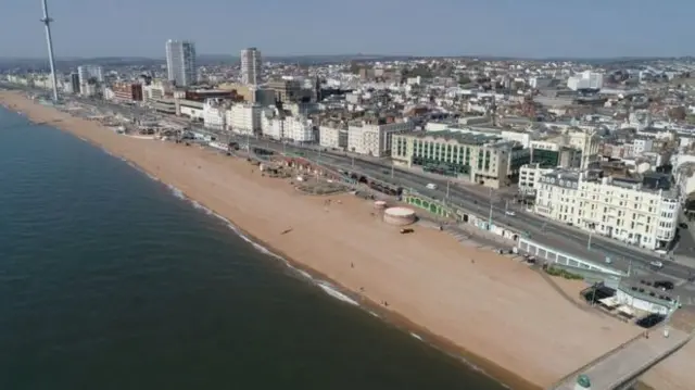 Aerial view of Brighton seafront