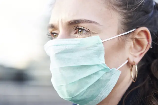 Woman wearing mask