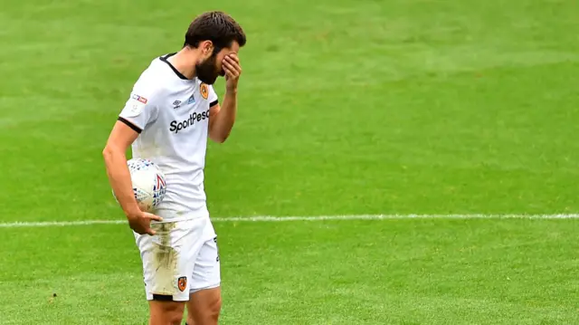 Dejected Hull City player