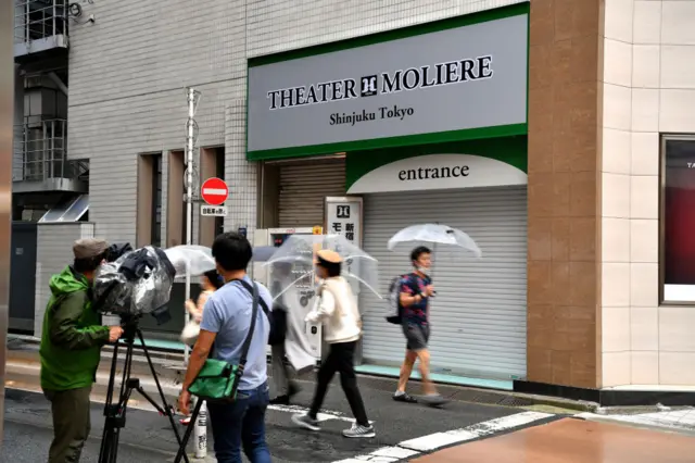 The Shinjuku Theater Moliere is seen on July 13, 2020 in Tokyo, Japan.