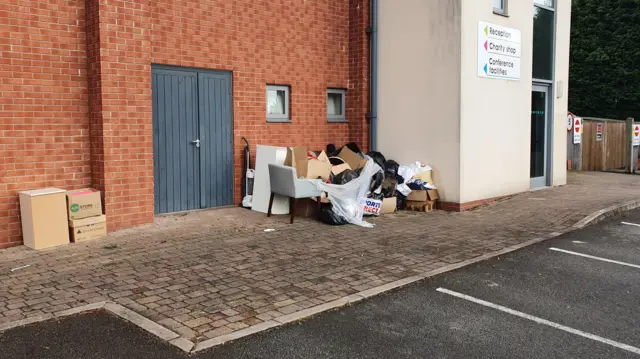 Donations left outside