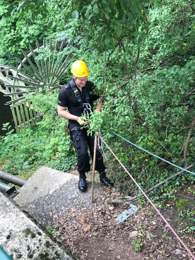 An area being searched by police looking for evidence in the Kerry Woolley murder probe