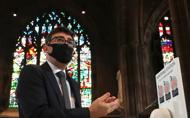 Greater Manchester Mayor Andy Burnham at the service