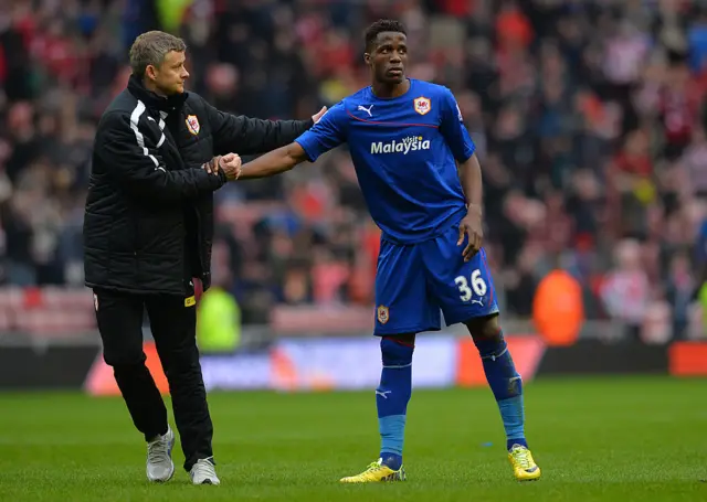 Wilfried Zaha and Ole Gunnar Solskjaer