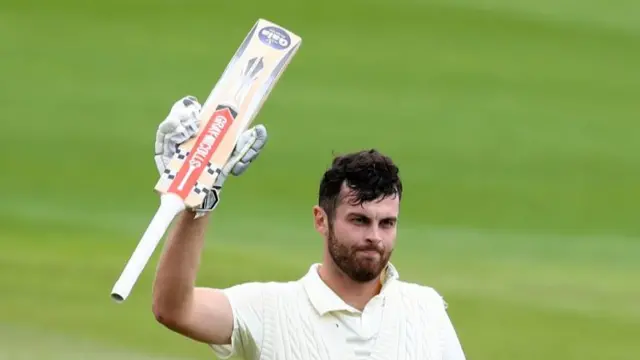 Dom Sibley celebrating his century