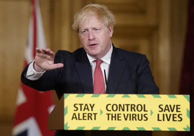 Boris Johnson at the Downing Street briefing on 17 July