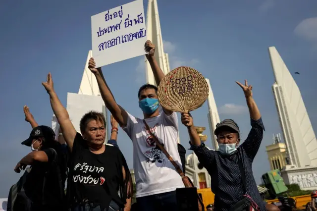 People protest in Bangkok