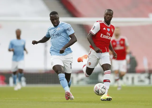 Benjamin Mendy and Nicolas Pepe