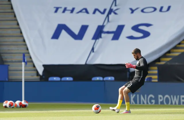 Thank You NHS banner at the King Power Stadium in Leicester