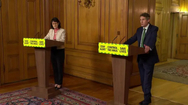 Education Secretary Gavin Williamson and deputy chief medical officer Dr Jenny Harries