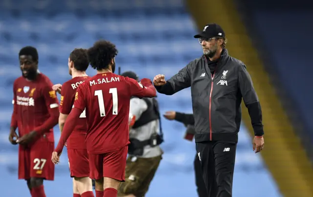 Liverpool manager Jurgen Klopp and Mohamed Salah