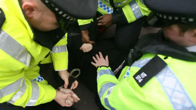 A person being arrested