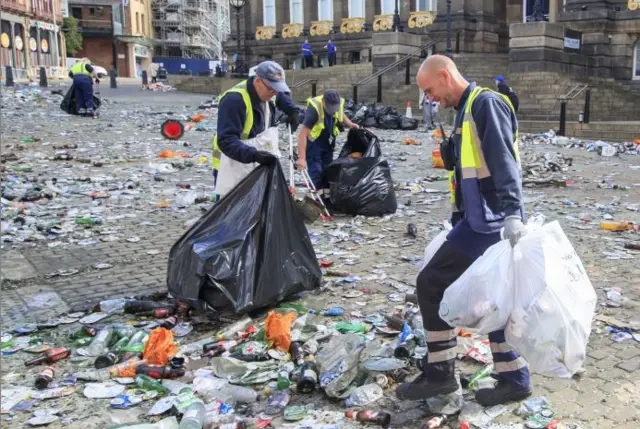 Millennium Square Leeds, clean up operation