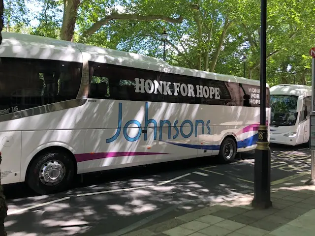 Coach protest in Westminster